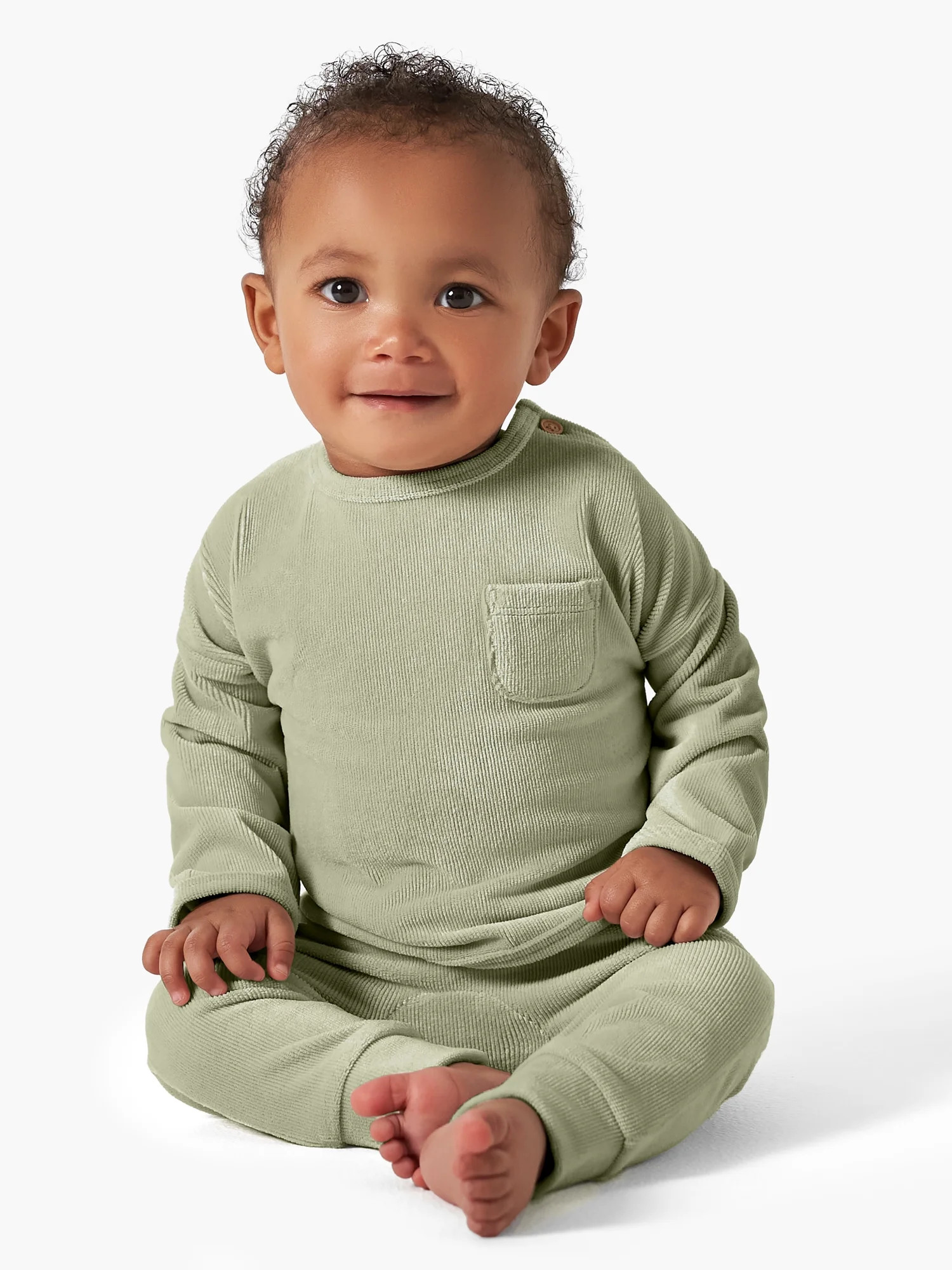 Modern Moments by Gerber Baby Girl Velour Outfit Set, 2-Piece, Sizes 0-3M-24M | Walmart (US)