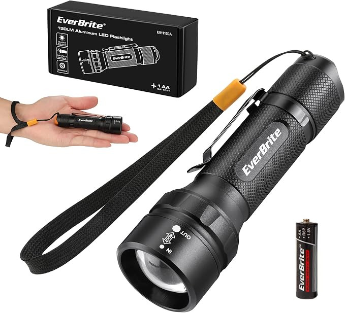 EverBrite 150 Lumen Super Small Mini LED Flashlight, 3 Lighting Modes, Zoomable Adjustable Focus ... | Amazon (US)
