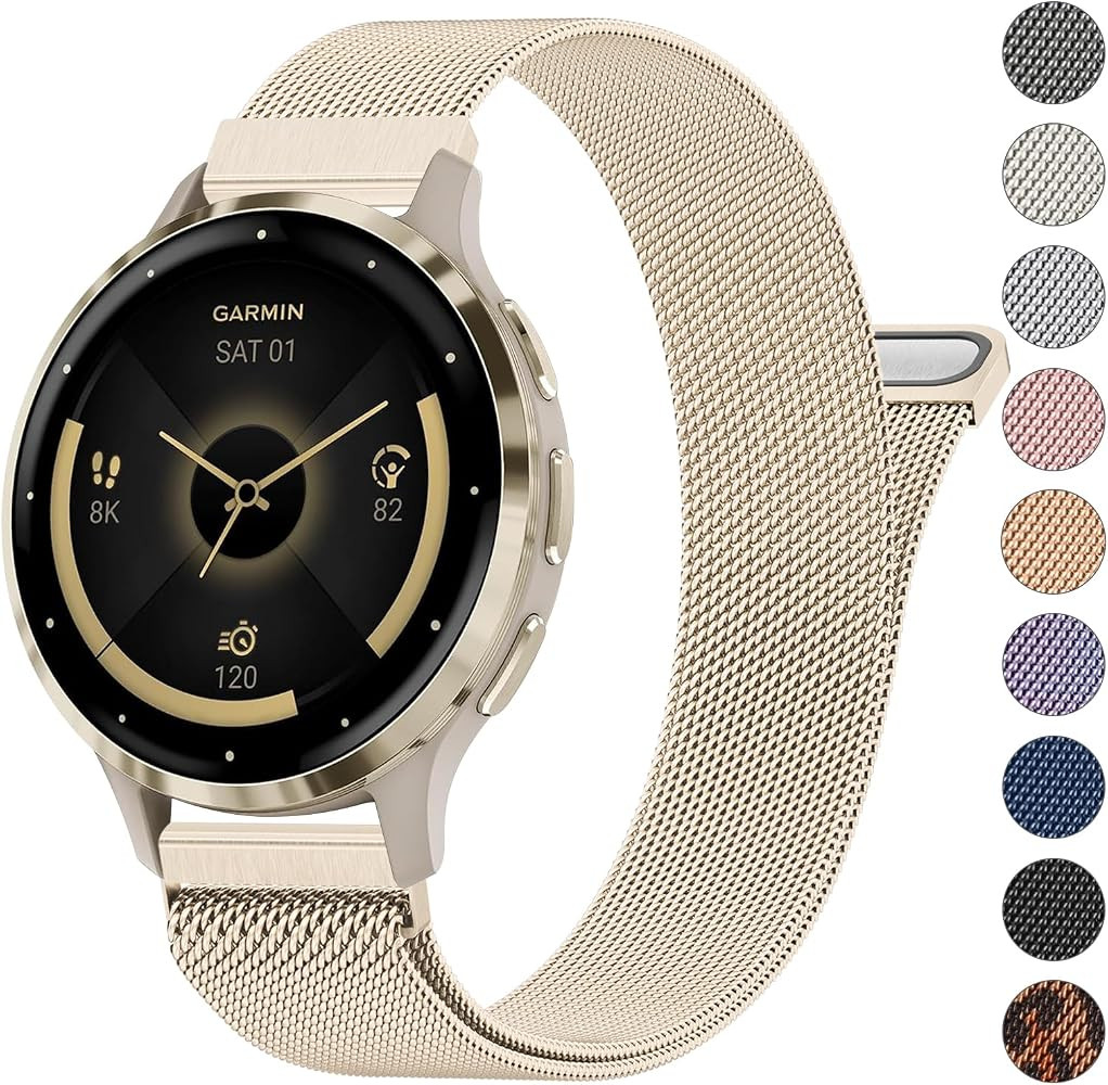 18mm Metal Bands for Garmin Venu 3S / Venu 4 41mm / Venu 2S / Vivoactive 4S / Vivomove 3S / Forer... | Amazon (US)