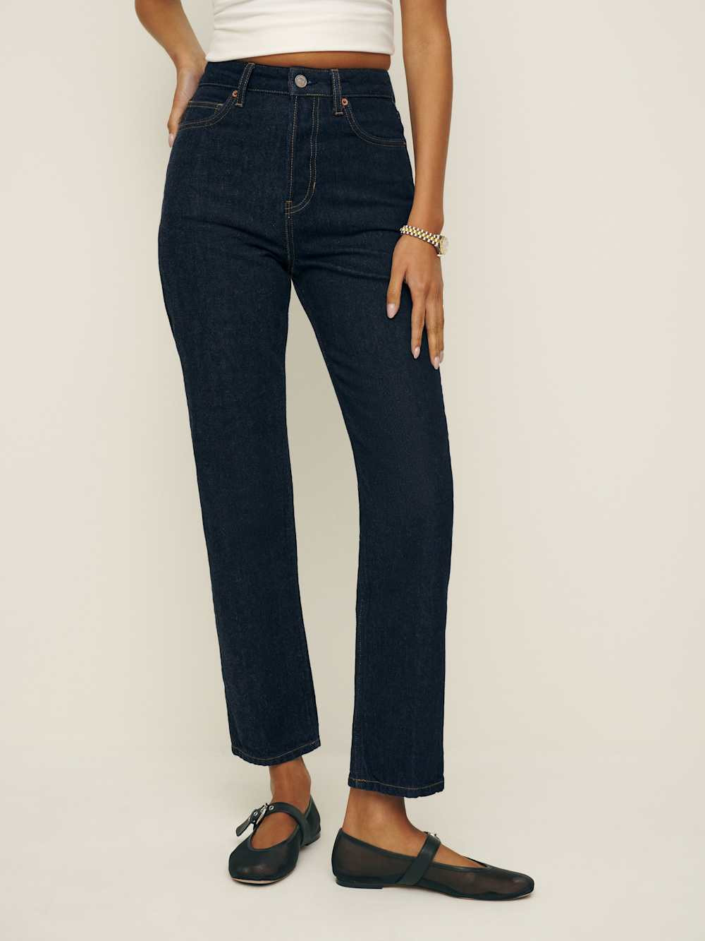 Cynthia High Rise Straight Cropped Jeans | Reformation (Global)