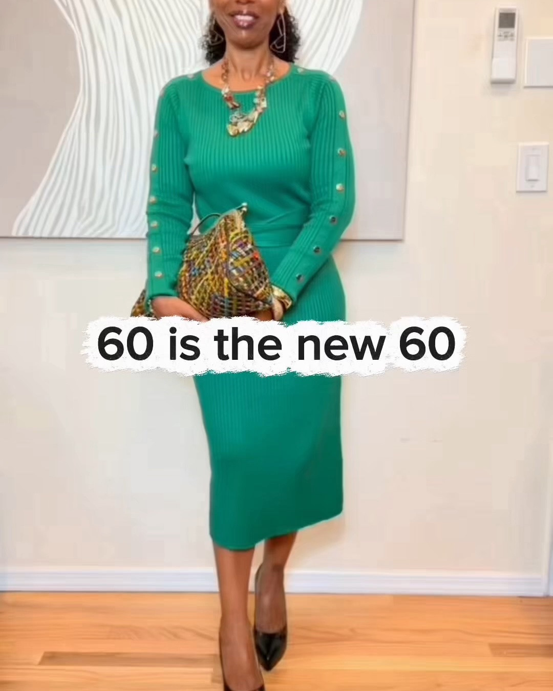 #Ad | 60 IS THE NEW 60 💚✨

A little elegance, a pop of color, and confidence at every age!

Loving this beautiful emerald green knit dress from @shopashro. The gold button details and flattering fit make it such a lovely statement piece. I added a colorful handbag and accessories to make the look my own!

💚 Dress: @shopashro
💚 Wearing a Medium
💚 Gifted by Ashro

At 60, I’m embracing my personal style and wearing what makes me feel confident and beautiful!

Would you wear this gorgeous shade of green? 💚👇🏾

#Ashro #ShopAshro #ThisIs60 #StyleAt60 #FashionOver50 #WomenOver50 #AgelessStyle #ConfidenceAtEveryAge #WomensFashion