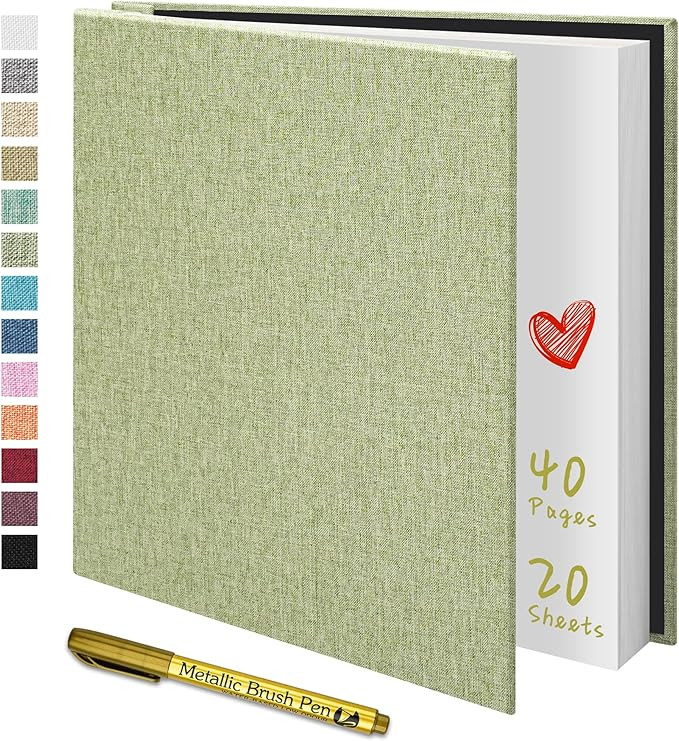 Photo Album Self Adhesive for 4x6 5x7 8x10 Pictures Scrapbook Album Linen Hardcover DIY with A Me... | Amazon (US)