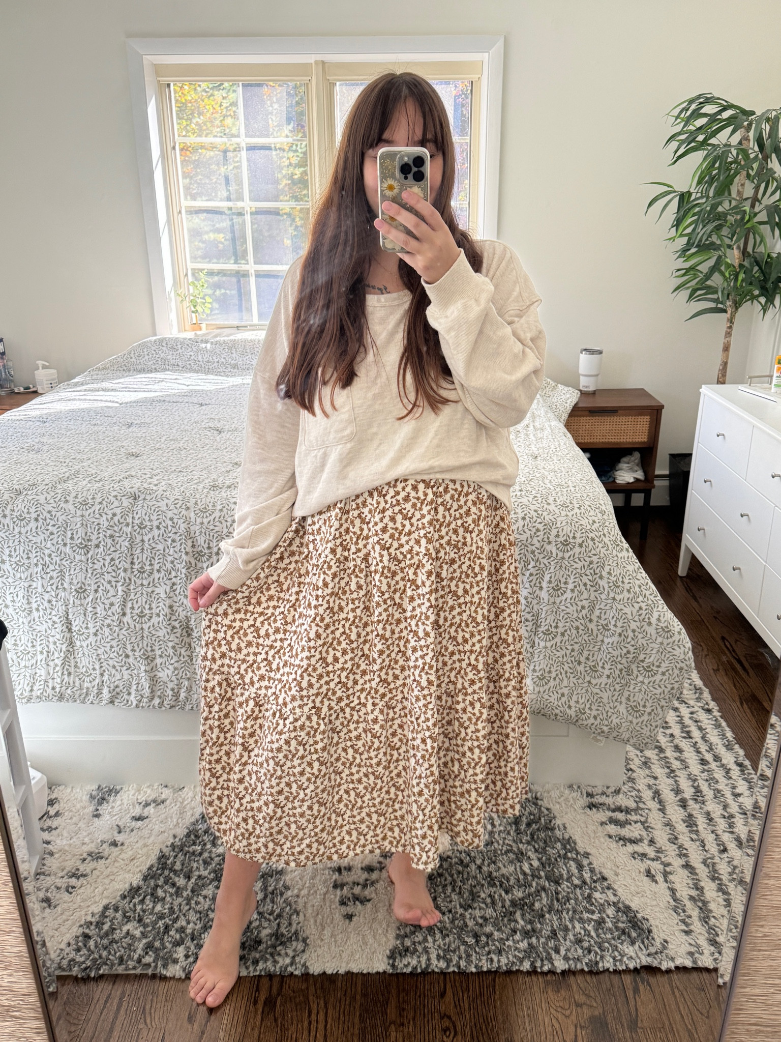 Sweater and skirt outfit I wore last week with the gorgeous weather! Linking a similar waffle tee and midi dress 

#LTKSaleAlert #LTKFindsUnder50 #LTKSeasonal