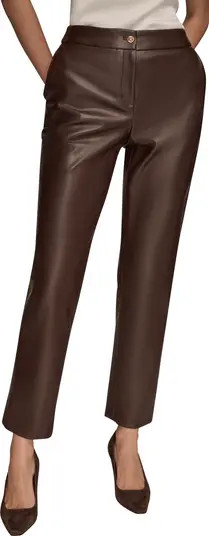 Donna Karan New York Faux Leather Ankle Slim Fit Pants | Nordstrom | Nordstrom