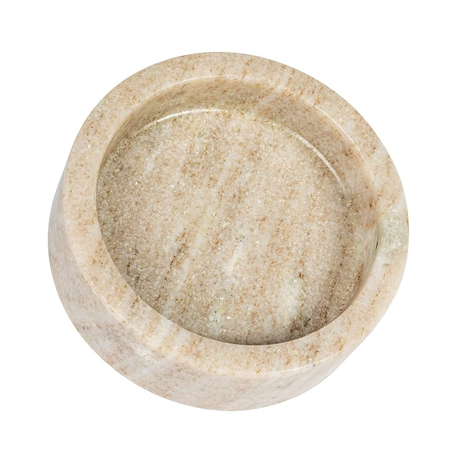 Amazon.com - Bloomingville 5 Inches Round Marble Bottle Holder, Beige Dish | Amazon (US)