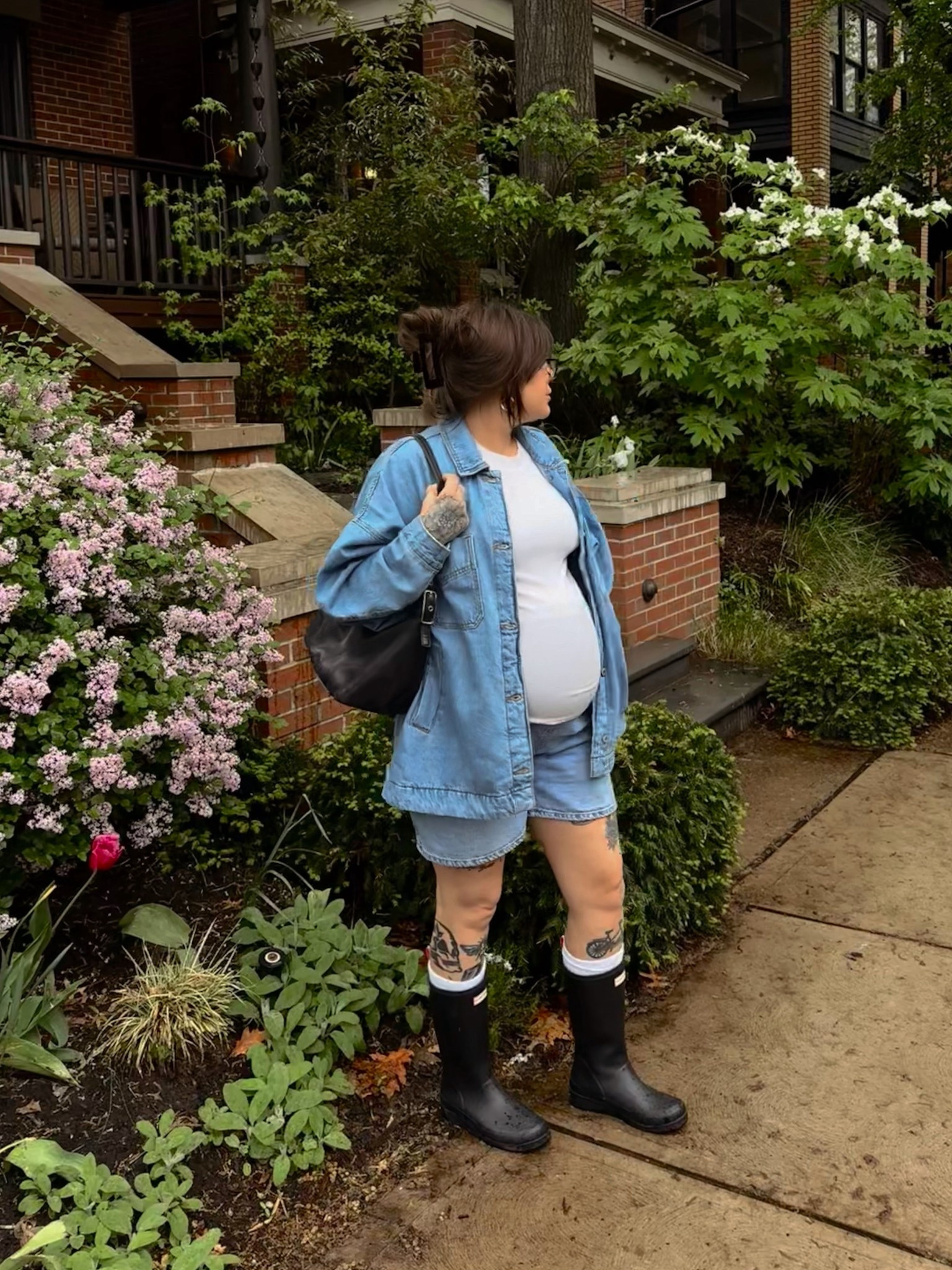 a spring day today 🌷🫶🏼 wearing a medium in the denim jacket of my dreams ! so comfy and not stiff at all!

#LTKBump #LTKSeasonal #LTKStyleTip