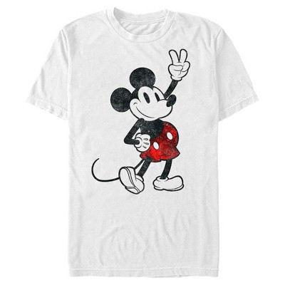 Men's Mickey & Friends Retro Peace  T-Shirt - White - Small | Target