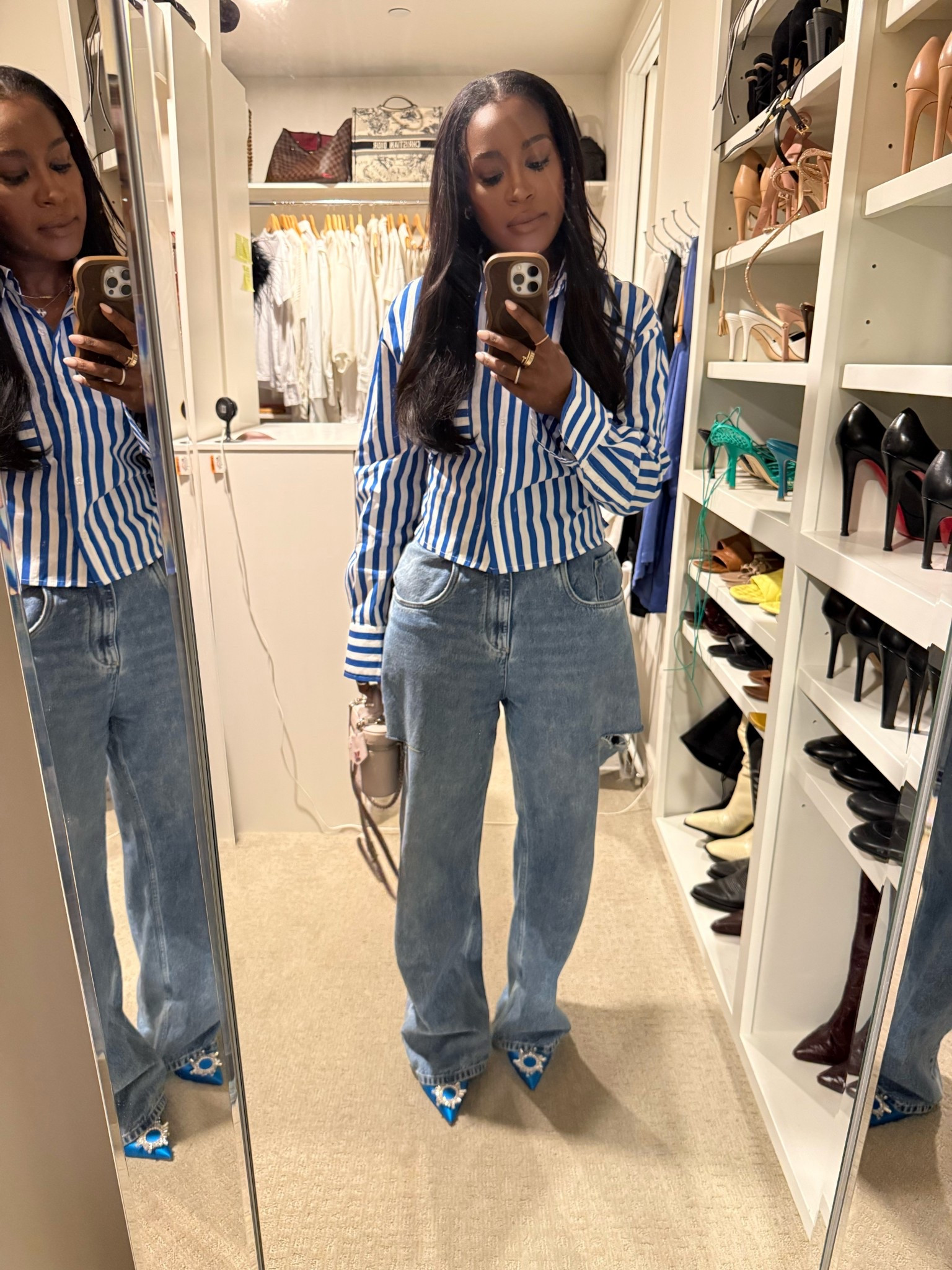 A night out 
Top size M
Jeans size 44
Shoes Amina Muaddi

#LTKgrwm #LTKootd #LTKdayinmylife