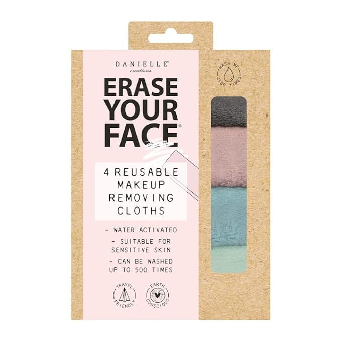 Erase Your Face Eco Friendly Reusable Makeup Removing Cloths in New 100% Plastic Free Recyclable ... | Amazon (US)
