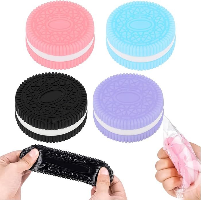 4Pcs Cookies Stress Relief Toys, Pinching Cookie Simulation Squishy Toy, Anxiety Relief Sensory T... | Amazon (US)