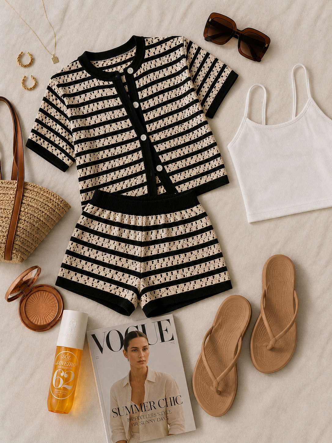 amazon striped crochet knit set short set. 
so cute! More colors to choose from 

 #LTKSeasonal