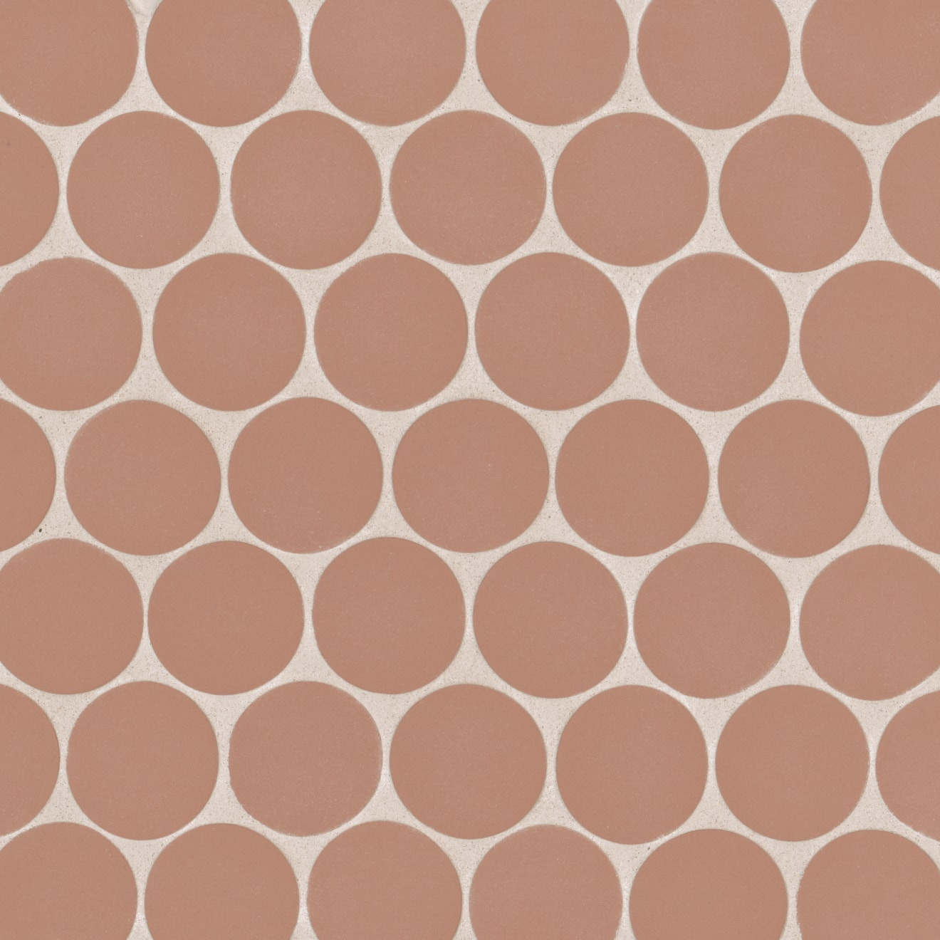 Makoto 2" Round Matte Porcelain Mosaic Tile in Umi Terracotta | Bedrosians Tile & Stone
