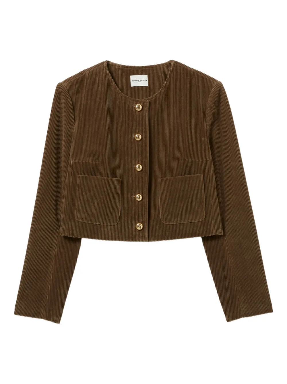 Claudie Pierlot corduroy button-down cropped jacket - Brown | Farfetch Global