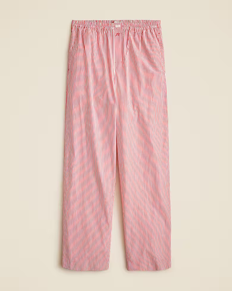 Cotton poplin pajama pant in stripe | J. Crew US