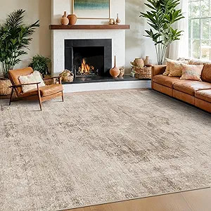Farmhouse Area Rugs for Living Room - 8x10 Washable Modern Abstract Rug for Bedroom, Dining Room ... | Amazon (US)