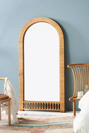 Arched Rattan Leaning Mirror | Anthropologie (US)
