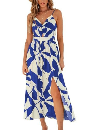 CUPSHE Women\u2019s Long Dresses Summer Sleeveless Beach Casual Side Slit Spaghetti Straps Vacati... | Amazon (US)