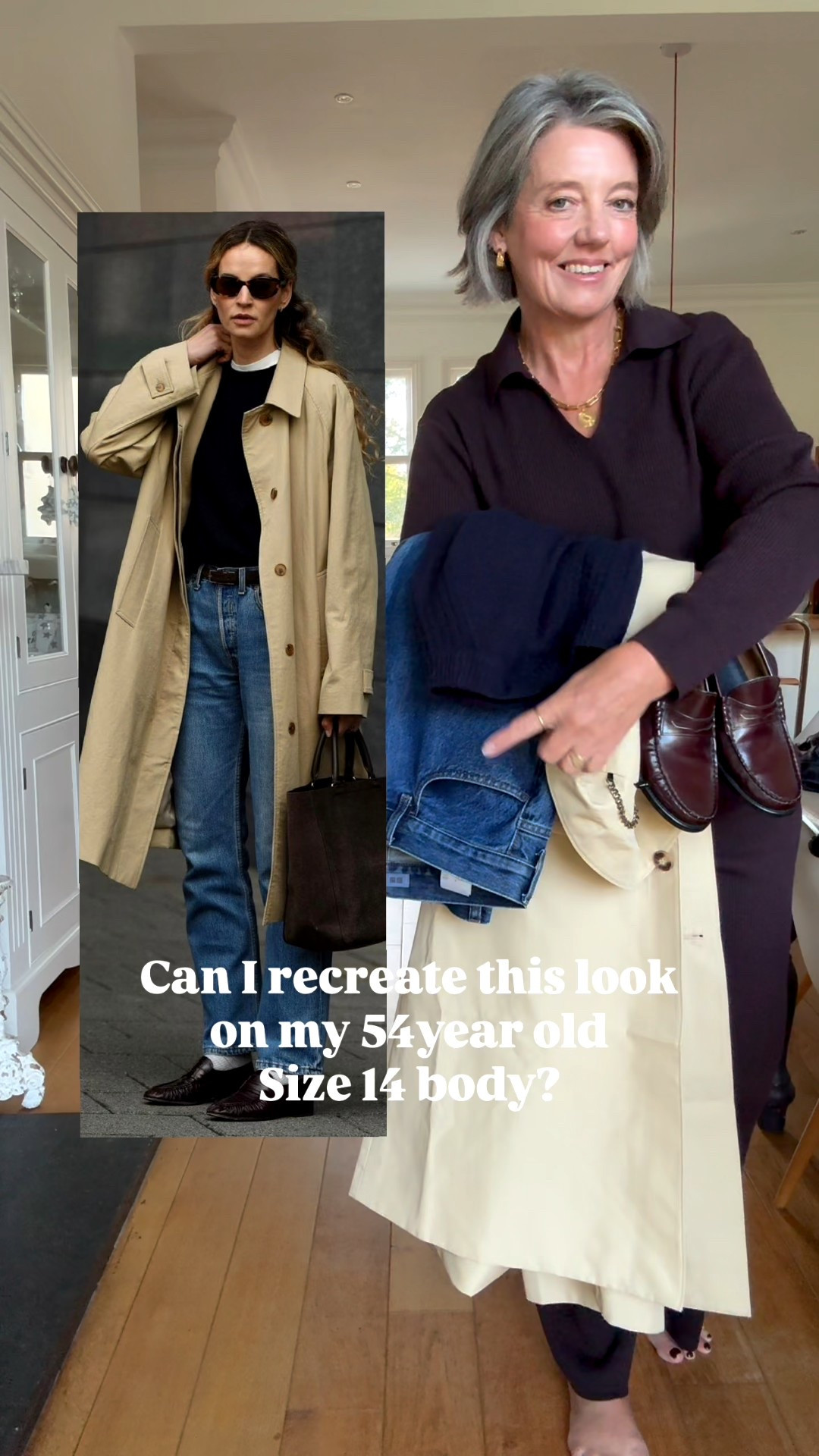 Did I Nail It? 
Recreating a Pinterest look 
V neck jogger Conor’s size Large in both
Jeans Uniqlo size 20/31
Tee size Large 
shoes and coat linked on my stories and SHOPMY 

#LTKstyletip #LTKjeans #LTKautumn