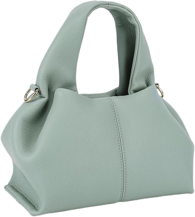 Dumpling Clutch Purse Solid Color Retro Crossbody Bag with Removable Strap Tote Shoulder Bag PU L... | Amazon (US)