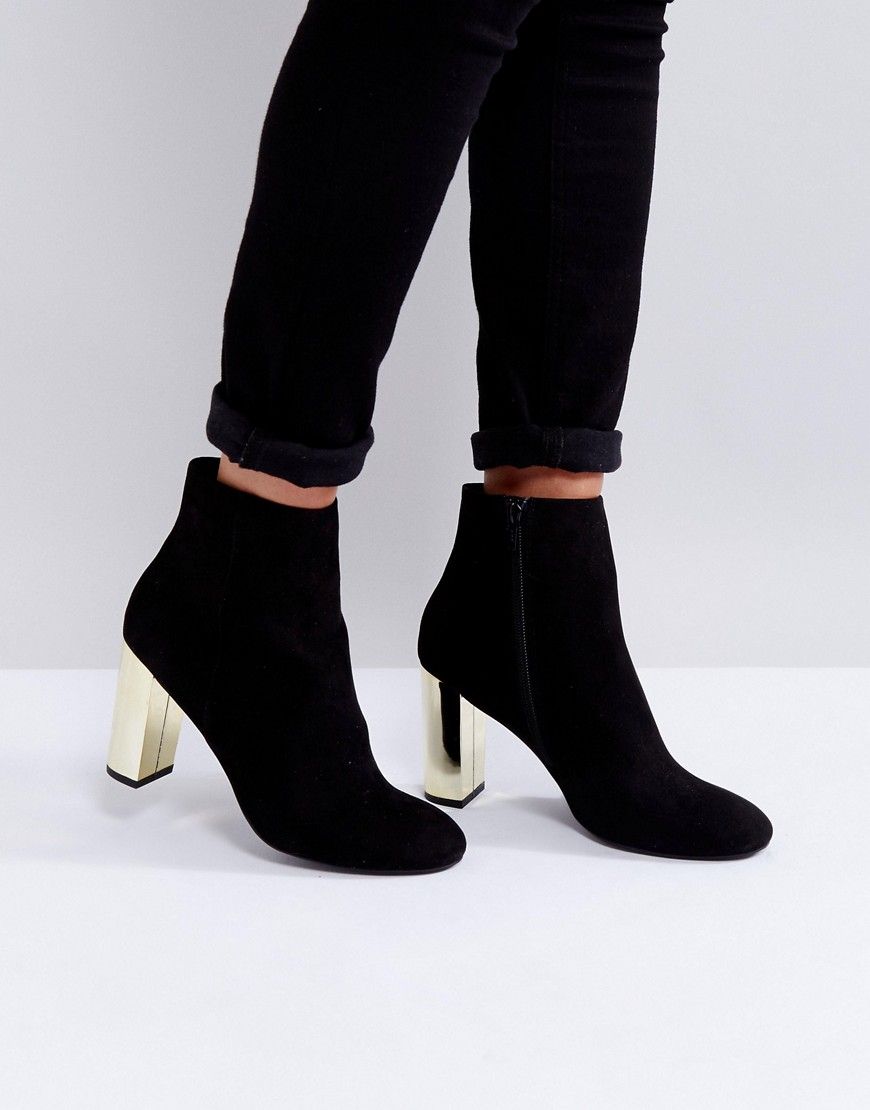 Miss KG Gold Heel Boots - Black | ASOS US
