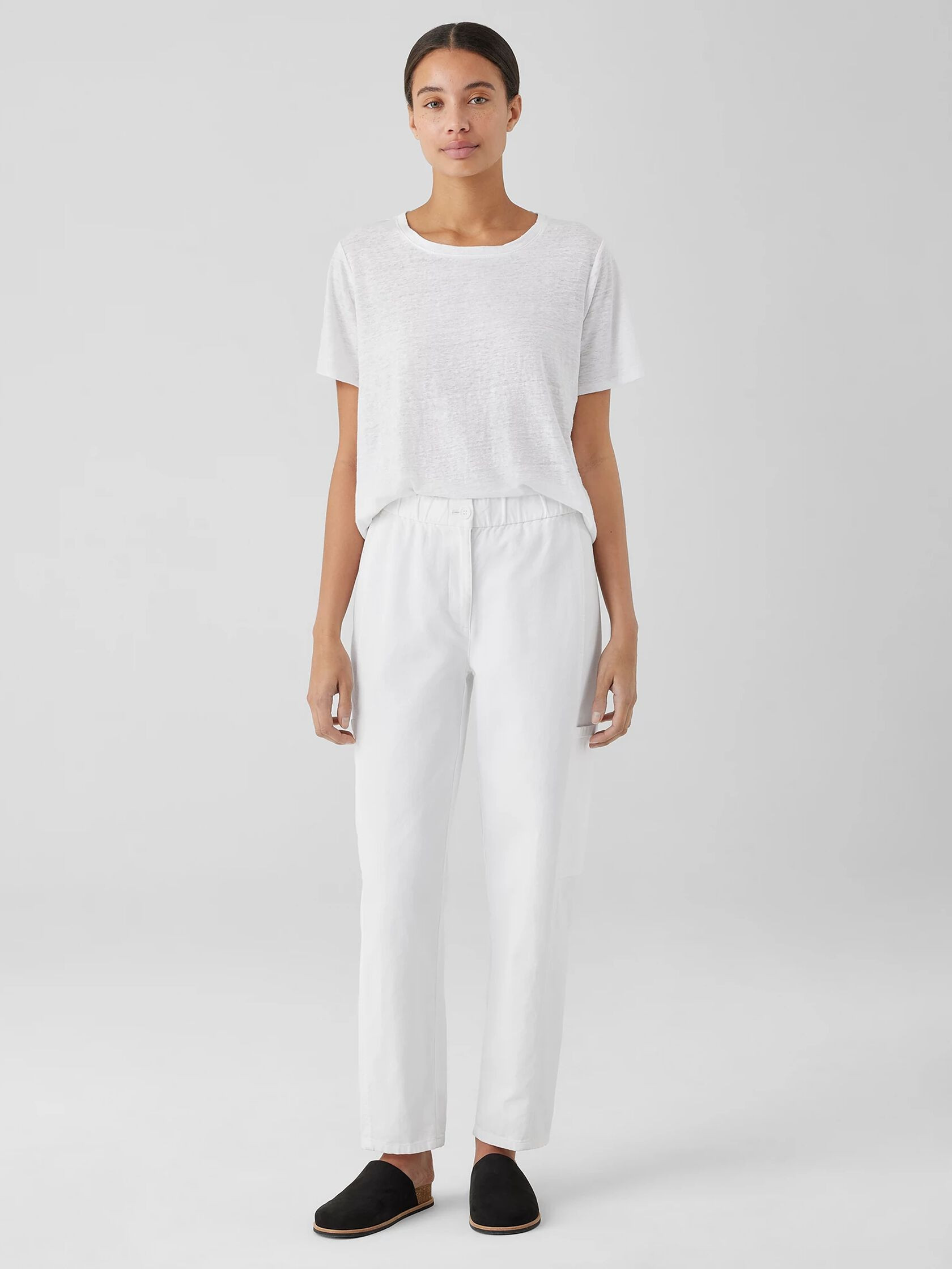 Organic Linen Jersey Crew Neck Tee | Eileen Fisher