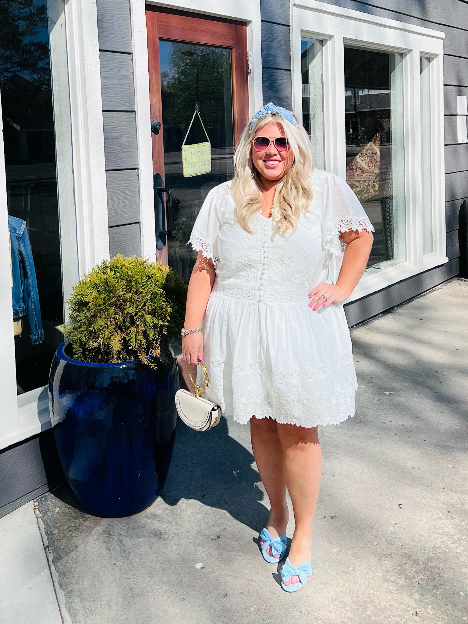 The cutest spring outfit with pops of blue and the perfect dress thay transitions into summer. 


#LTKSeasonal #LTKcurves #LTKstyletip