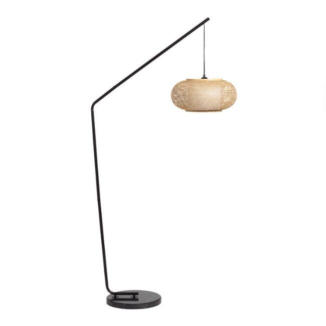 Marble and Bamboo Bali Arc Floor Lamp | World Market