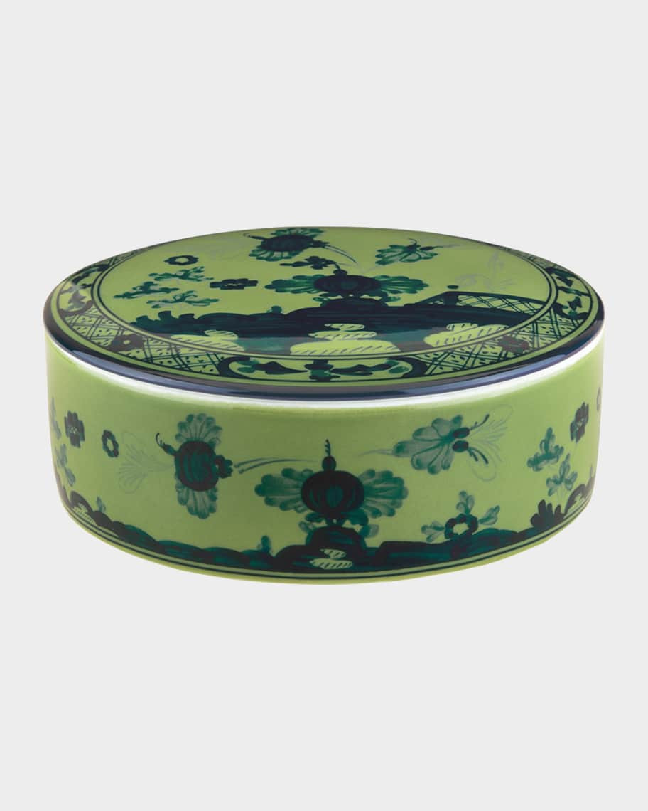 GINORI 1735 Malachite Round Covered Box | Neiman Marcus