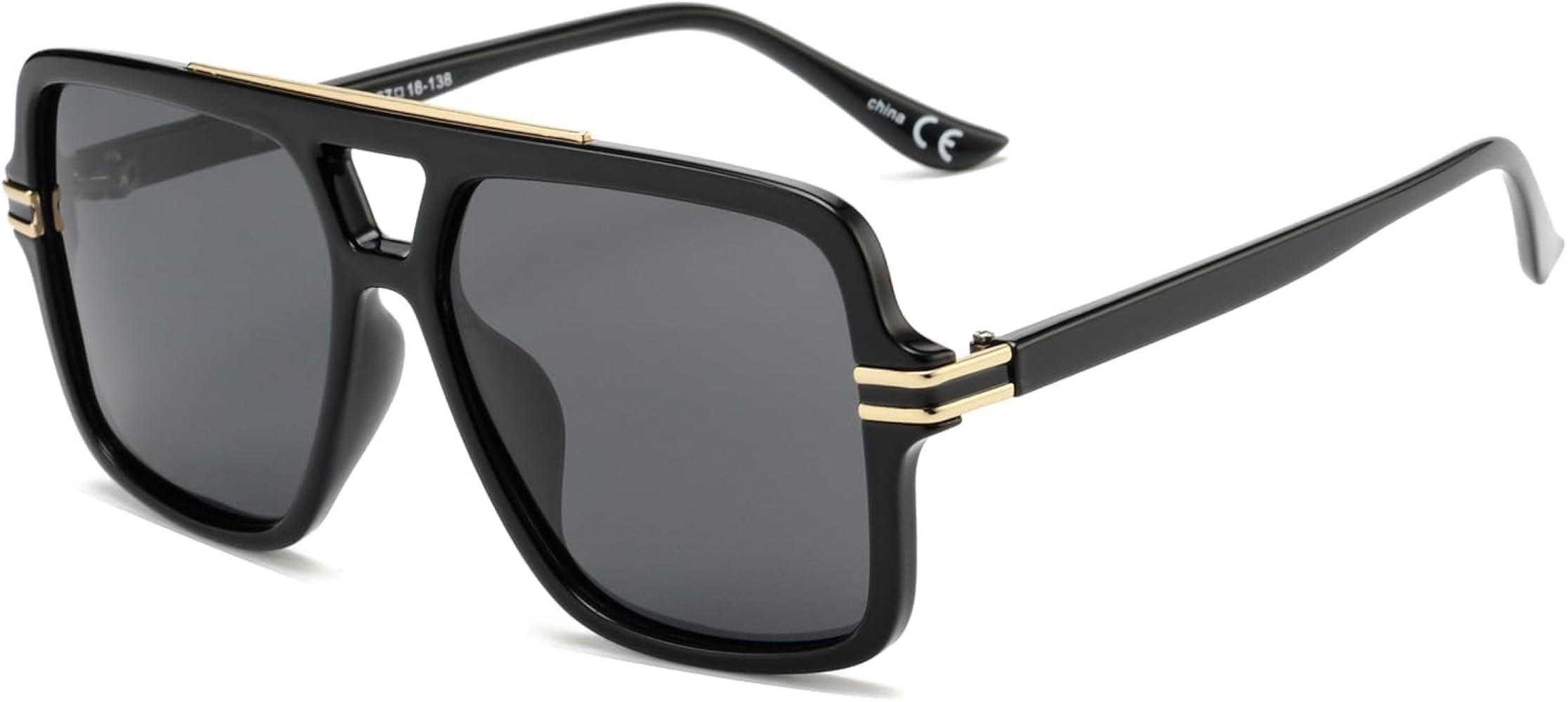Retro Oversized Polarized Square Aviator Sunglasses Womens Mens, Trendy Designer Big Rectangle Su... | Amazon (US)
