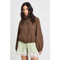 boohoo Women's Lace Trim Chiffon Shorts in Pistachio | Size: 12 | boohoo (US & Canada)