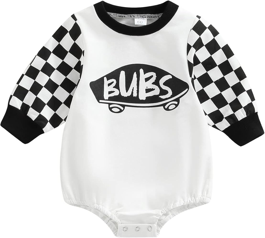 Ayalinggo Baby Boy Neutral Checkerboard Oversized T Shirt Romper Shorts Jumpsuit Summer Outfit Tr... | Amazon (US)