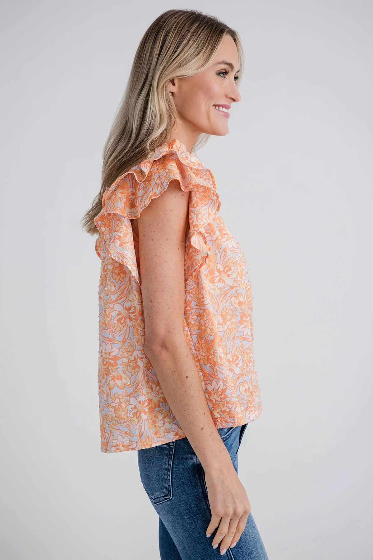 Olivaceous Mary Ruffle Top | Social Threads