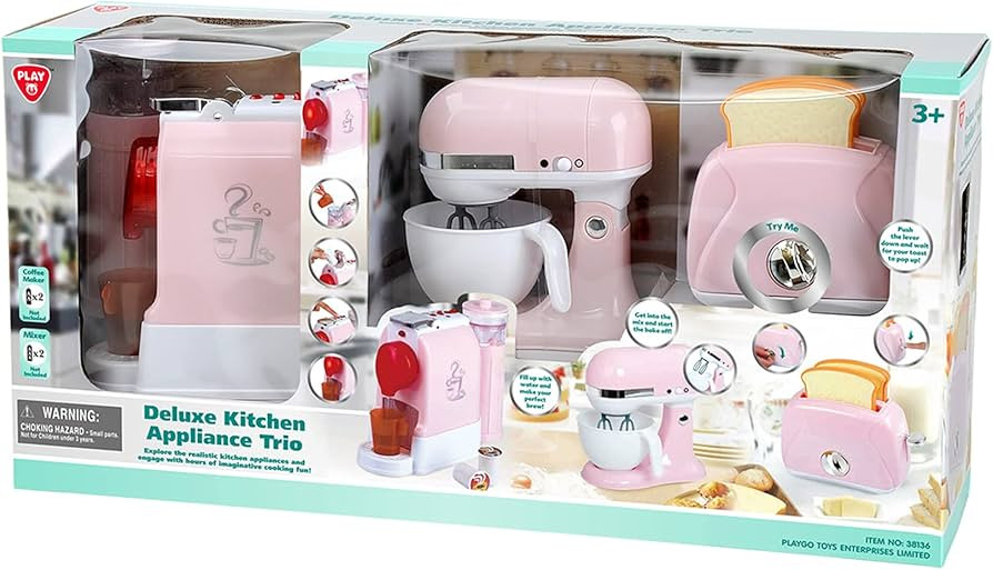 Playgo Toys Enterprises Ltd PlayGo My First Kitchen Appliances Playset; Coffee Maker, Mix Mast... | Amazon (US)