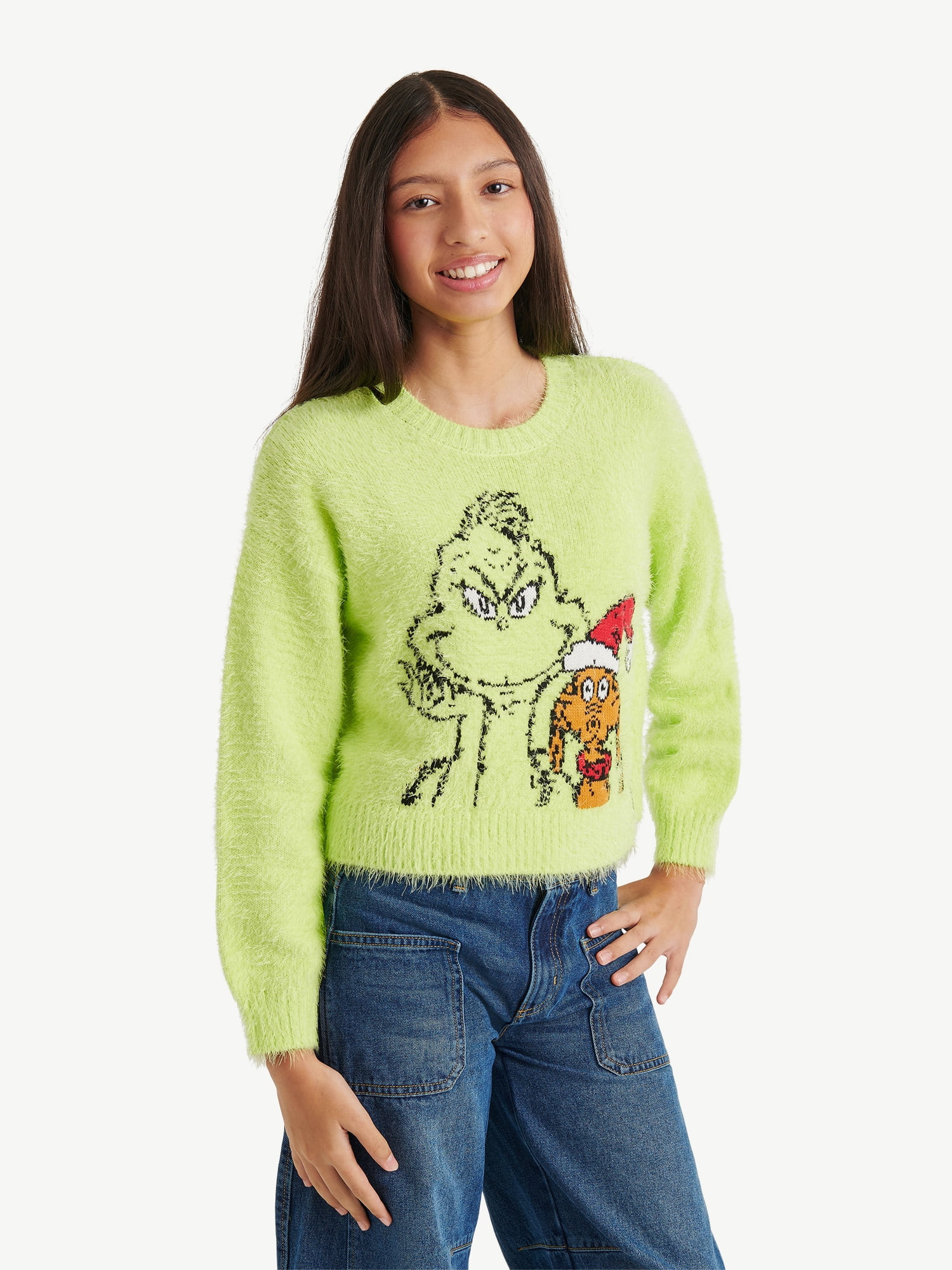 Justice x Grinch Girls Collab Sweater, Sizes XS - XLP | Walmart (US)