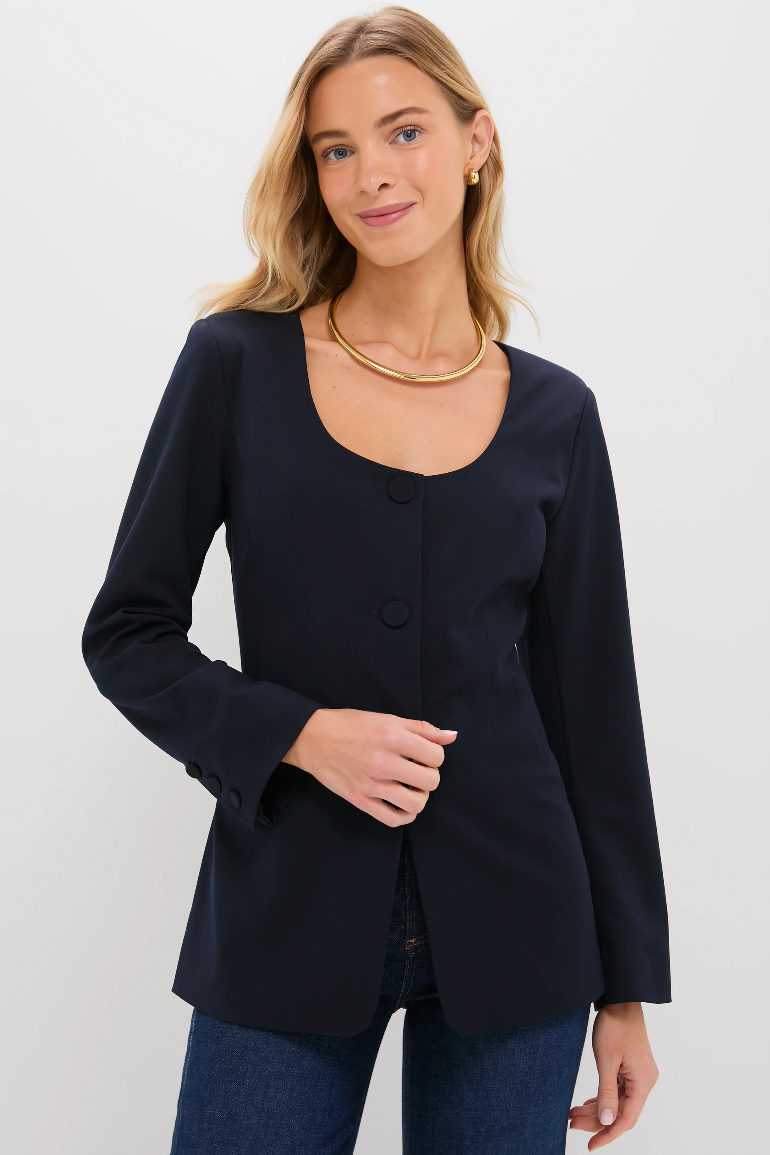 Navy Long Sleeve Shane Top | Tuckernuck (US)