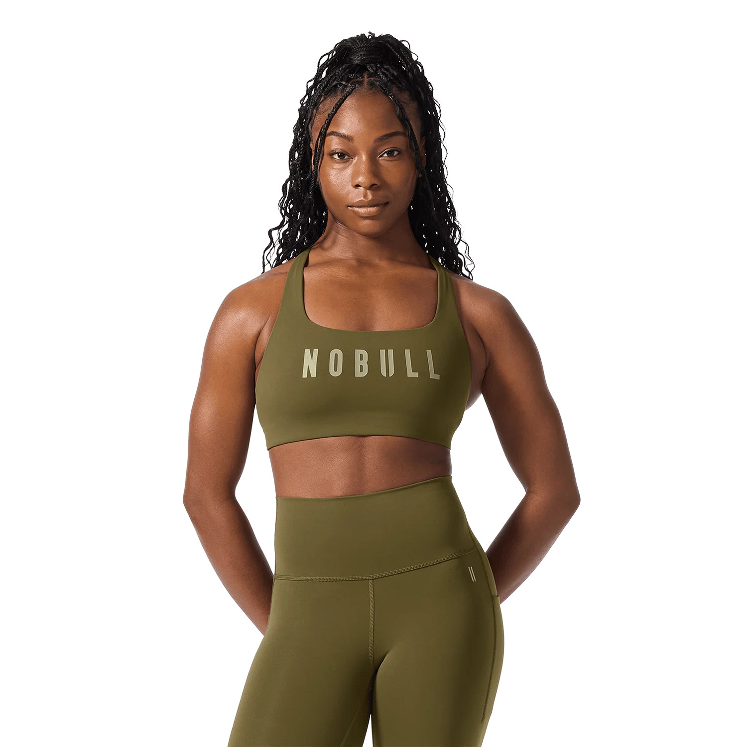 Tactical Green NOBULL Drive Racerback Sports Bra | NOBULL | NOBULL