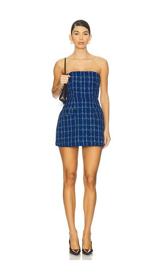 Amanda Uprichard x REVOLVE Strapless Bethany Skort Romper in Navy. - size S | Revolve Clothing (Global)
