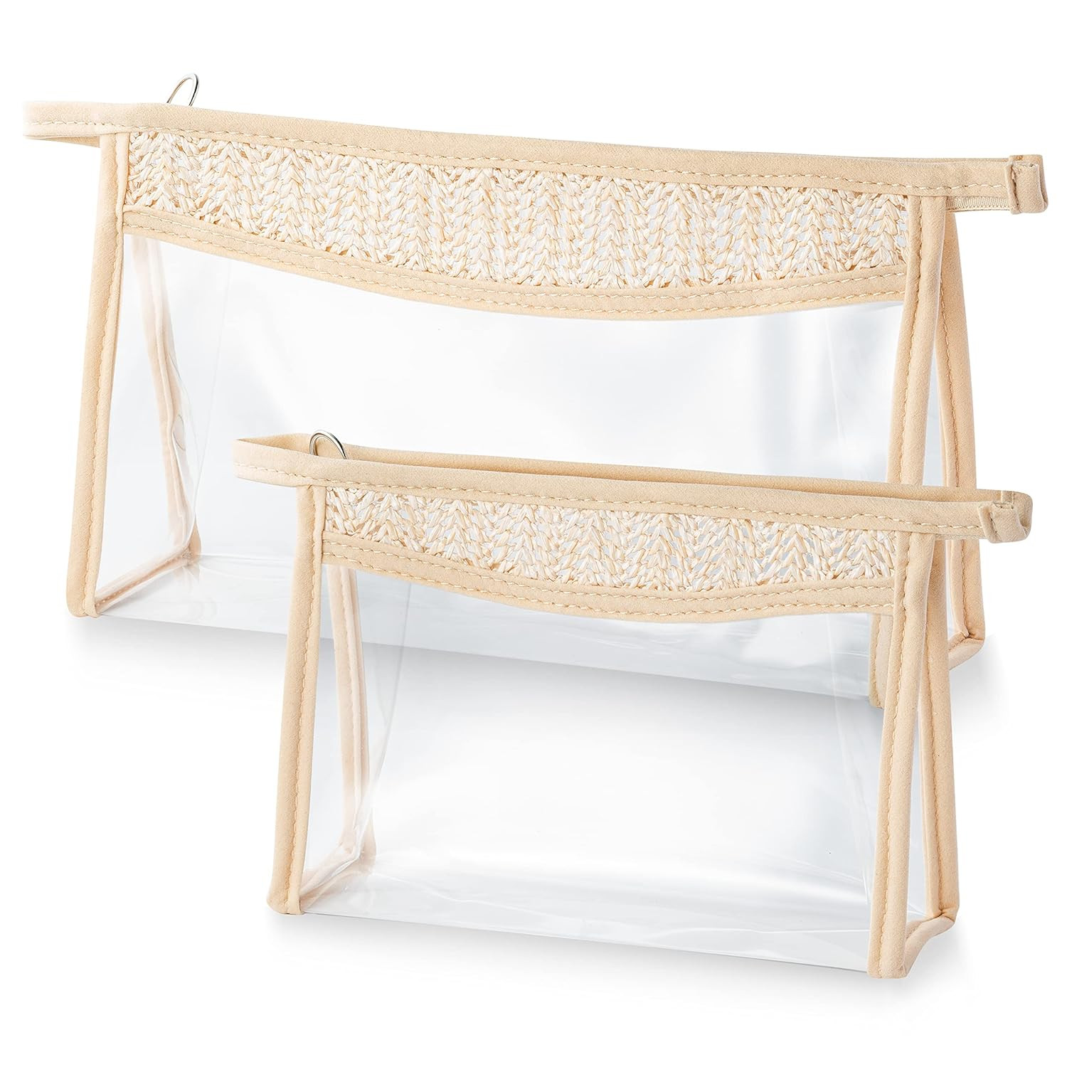 Boho Patch GLAM Makeup Bag Clear Toiletry Bag Varsity Letter Travel Cosmetic Bag beige Transparen... | Amazon (US)