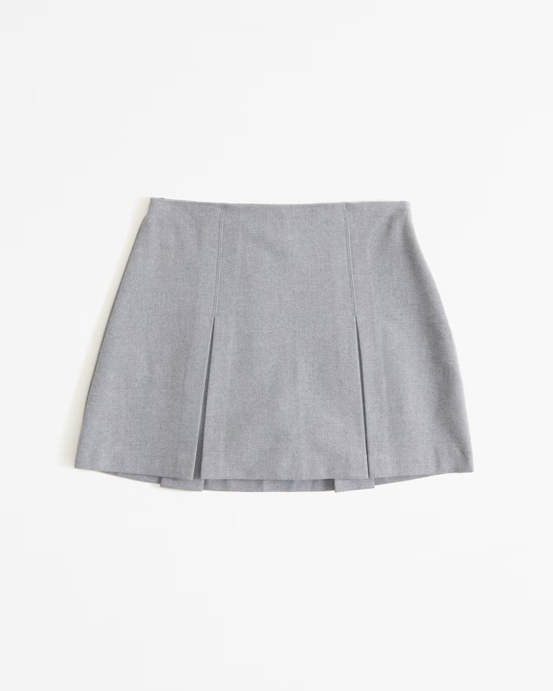 Pleated Brushed Suiting Mini Skort | Abercrombie & Fitch (US)