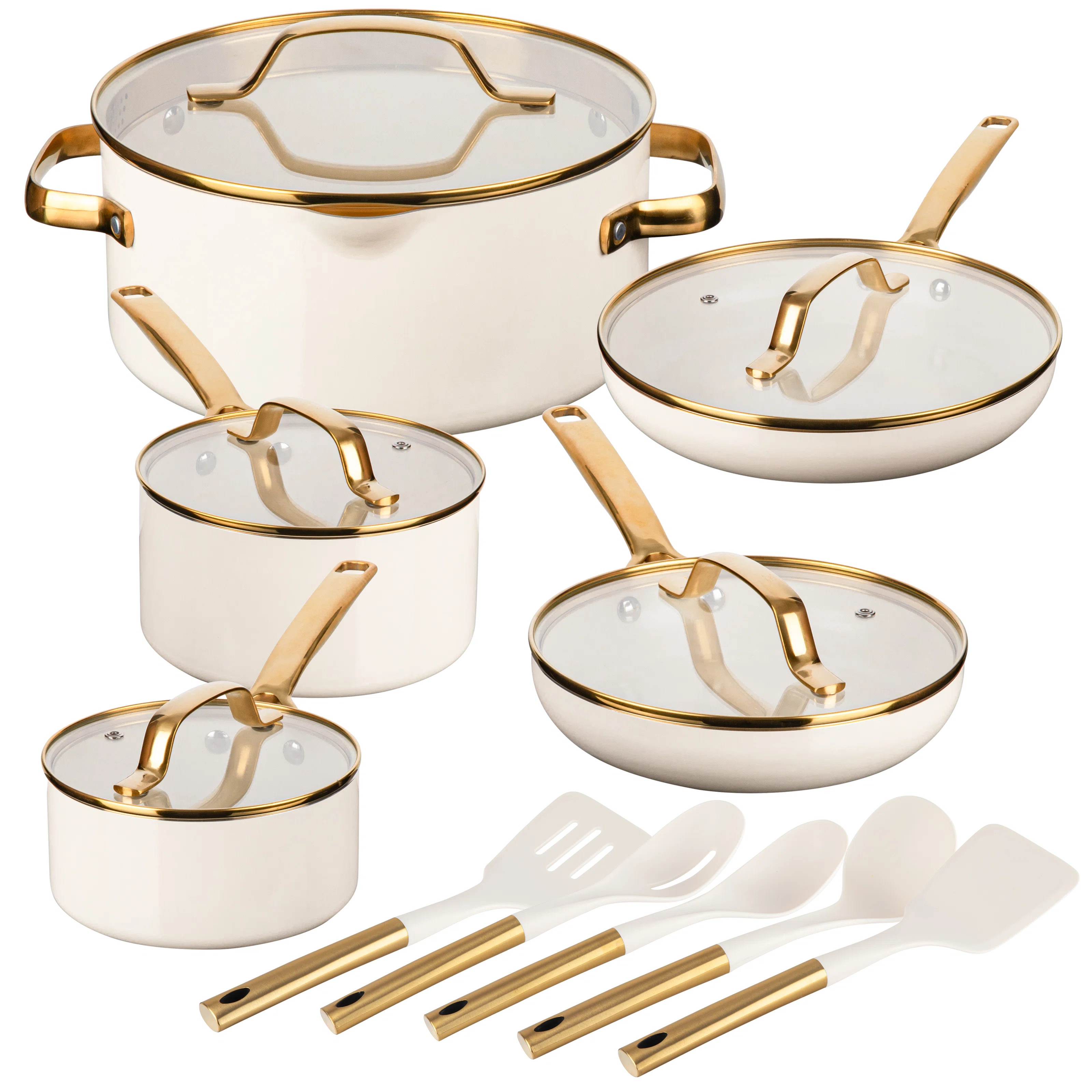 Gotham Steel Modern Collection 15 Piece Ceramic Nonstick Cookware Set | Wayfair North America
