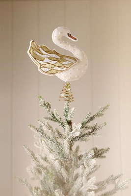 Embroidered Swan Tree Topper | Anthropologie (US)