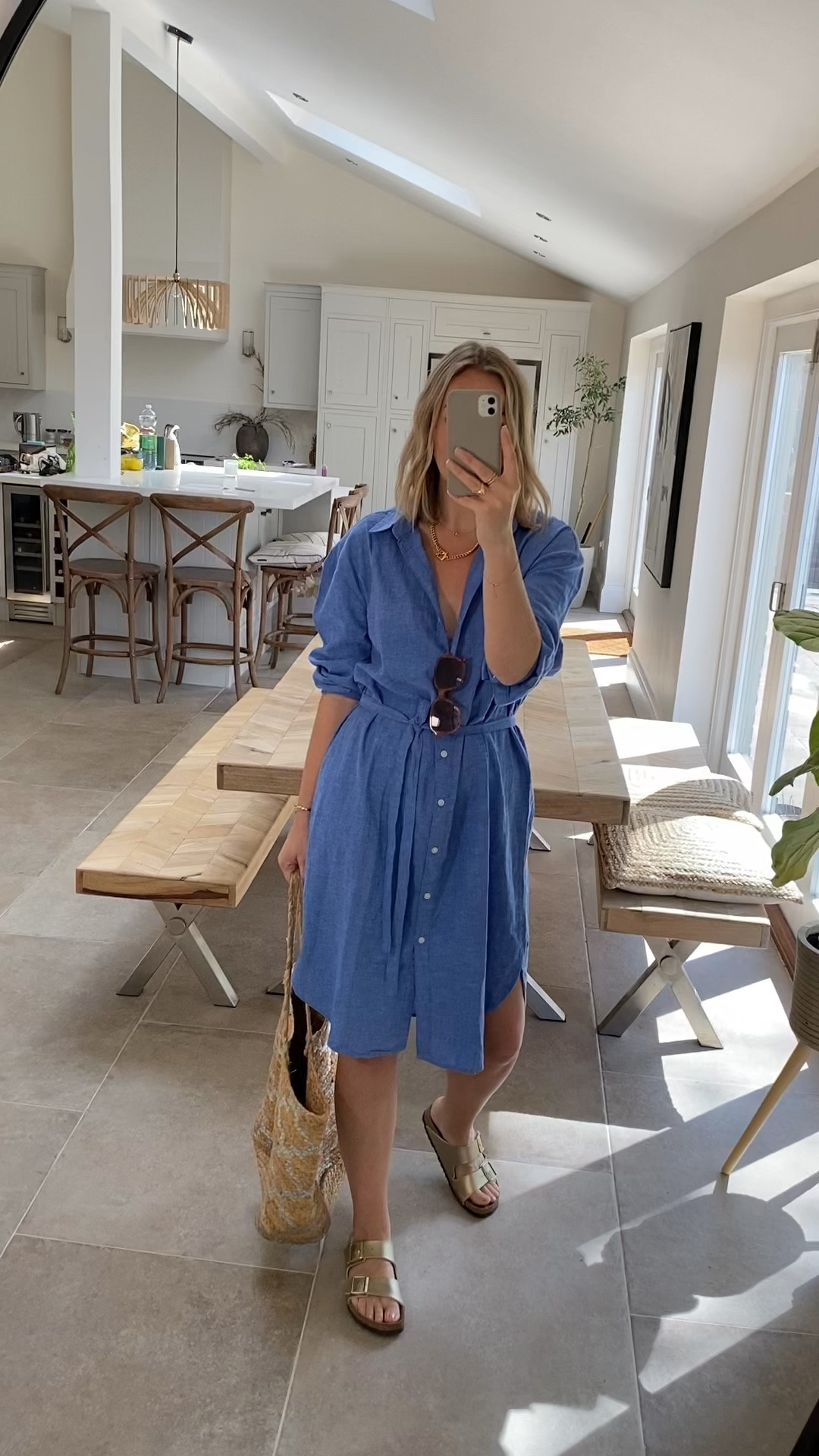 If you buy one dress this season… 
This one is GREAT and under £30
The blue is stunning
It’s a simple shirt dress which I always think are easiest to wear - you can tie the belt to the back for some subtle shaping if you’d rather wear loose or unbutton and wear as a swim cover up. Quality is excellent . I’m wearing the large. 

#LTKsummer #LTKmidsize #LTKstyletip