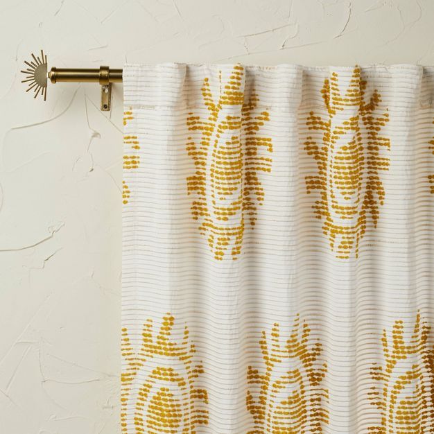 Jacquard Light Filtering Curtain Panel Gold - Opalhouse™ designed with Jungalow™ | Target