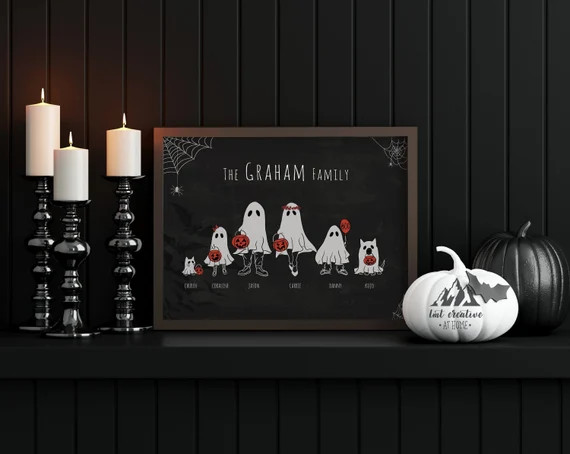 Halloween Family Sign Personalized Halloween Sign Ghost - Etsy | Etsy (US)
