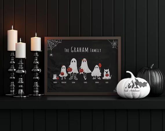 Halloween Family Sign Personalized Halloween Sign Ghost - Etsy | Etsy (US)