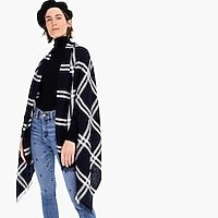 Cape-scarf in windowpane | J. Crew US