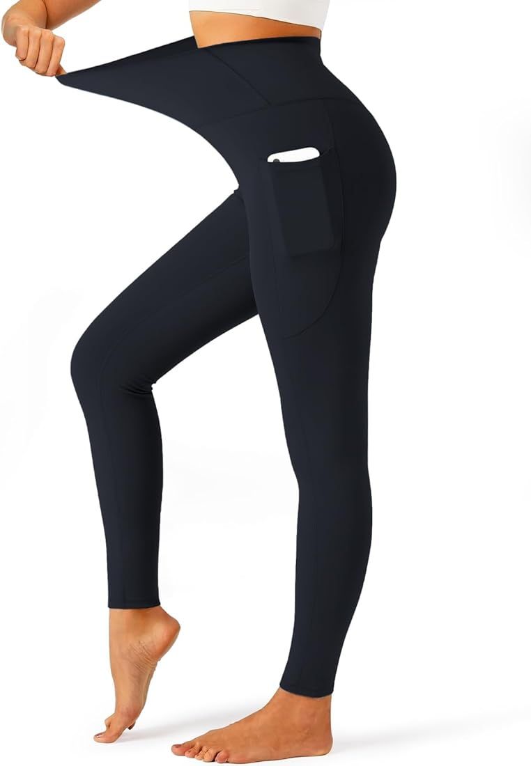YOYOYOGA Yoga Leggings for Women Carbon Finishing High Waisted Yoga Pants with Pockets Workout Ru... | Amazon (US)