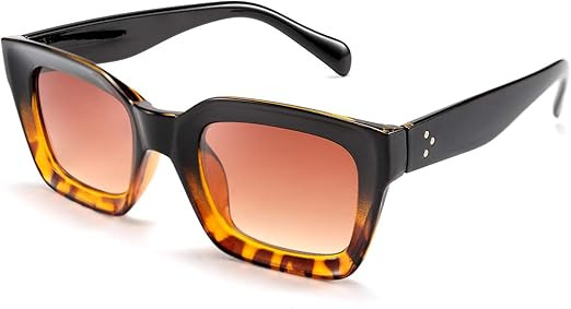 FEISEDY Classic Women Sunglasses Fashion Thick Square Sun Glasses Chunky Frame UV400 B2471 | Amazon (US)