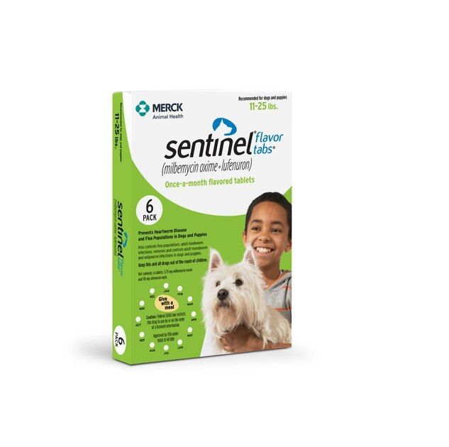 Sentinel Tablet for Dogs, 11-25 lbs, (Green Box) | Chewy.com