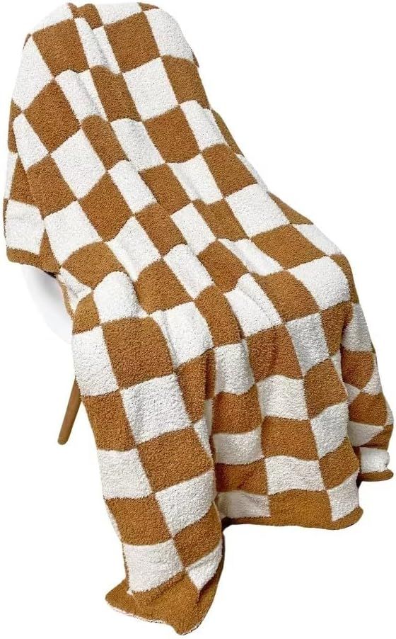 GY Throw Blankets Checkered Fuzzy Blanket Plaid Decorative Throw Blanket - Super Soft Fluffy Shag... | Amazon (US)